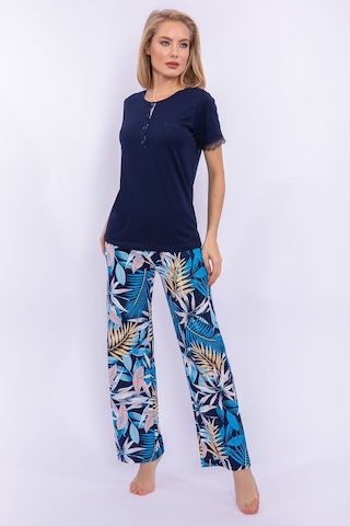 Pierre Cardin Yaprak Desenli Lacivert Kadın Homewear 5274-29366 Lacivert
