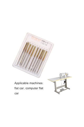 Monyee Endüstriyel Atlama Önleyici Dikiş Makinesi İğnesi Db18 Numara 10 Adet Aksesuar Seti Mor