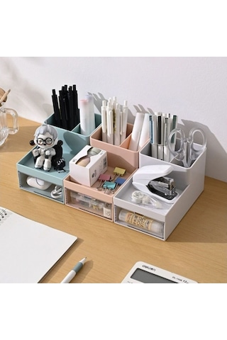Piev Çekmeceli Bölmeli Çok Amaçlı Düzenleyici Mini 3 Lü Organizer Beyaz