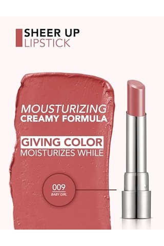 Flormar Nemlendirici Parlak Ruj- Sheer Up Lipstick - 009 Baby Girl - 8682536012072 00