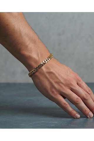 Erkek 10 Mm Çelik Bileklik Gold