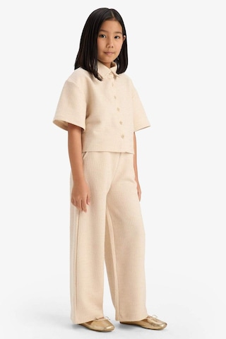DeFacto Kız Çocuk Beli Lastikli Wide Leg Geniş Bol Paça Bürümcük Pantolon E1103A825SPBG286 Bej