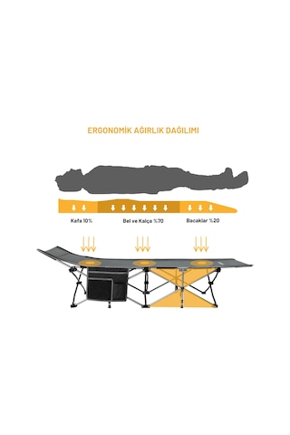 Kingcamp Willow Ultra Katlanır Kampet Portatif Kamp Yatağı Grey Gri