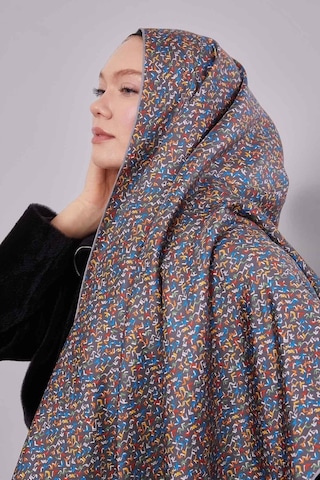Levidor Mini Yazı Detayi Twill İpek Eşarp-0926 Gri