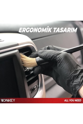 Wonkey - Oto Detay Temizlik Fırçası Klima Izgarası, Havalandırma Menfezi, Torpido, Konsol, Jant Ve Bijon Araları İçin Yumuşak Kıllı Araç Temizleme Fırçası 1