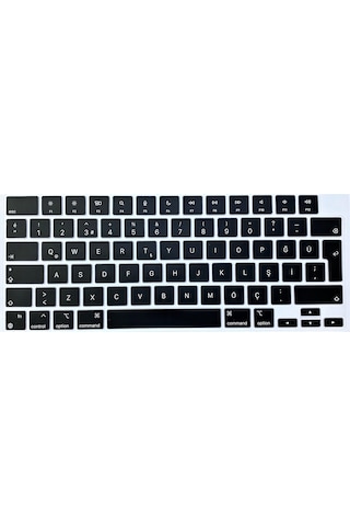 Apple Uyumlu MacBook Pro 14.2' 2021 A2442 M1 Silikon Klavye Koruyucu Türkçe