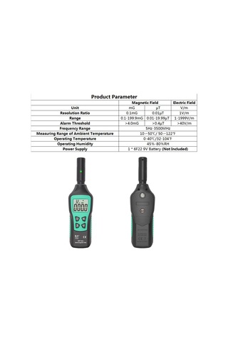 Springsun Fy876 Ev Ve Dışarıda Kullanılan Elektromanyetik Radyasyon Testeri - Manyetik Ve Elektrik Alanı, Sıcaklık Ölçümü - Siyah Pil Dahil Değil