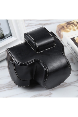 Sones Nikon Z50 / Z30 Kamera Uyumlu Tam Vücut Manyetik Deri Kamera Çantası Askılı Siyah