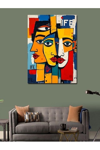 Kanvas Tablo Soyut Yüzler Tablosu 70cmx100cm