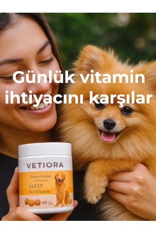 Köpekler İçin Multivitamin Güçlü Bağışıklık Ve Sağlıklı Tüyler İçin Çiğnenebilir Tablet, 150 Gr