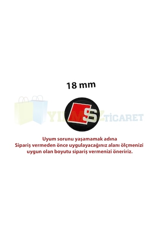 Audi S Logo Joystick Klima Teyp Düğme Damla Silikon Sticker 18 x 18 mm 4 Adet