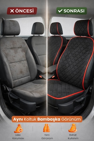 Oto Koltuk Kılıfı Tay Tüyü Oto Koltuk Minderi Tam Set Terletmez,kaymaz,su Geçirmez,airbag Uyumlu - Mnd5x1 Stiloto