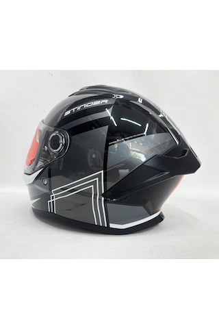 Mt Stinger 2 Tron B12 Şefaf Vizörlü V-28B Kask Siyah Parlak Renk