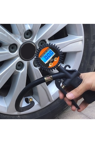 Sones Araba Dijital Lcd Ekran Lastik Hava Basıncı Şişirme Ölçer Araç Test Cihazı Enflasyon İzleme