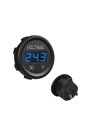 Shuıvan Dijital Voltmetre Akü Voltaj Göstergesi 12v/24v Mavi Işık -1601