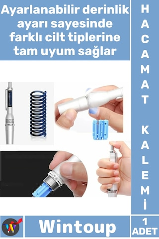 Hacamatkalemi Profesyonel Uçlu Çelik Mekanizmalı Set 3 İğneli Hacamat Kalemi 100 Adet İğne Hediyeli