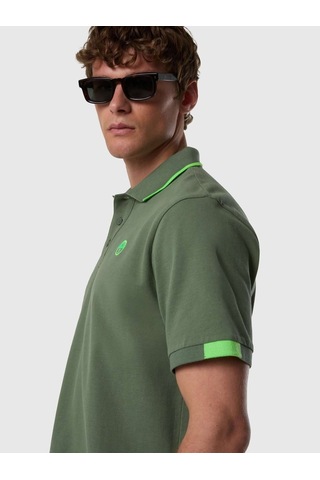 North Sails Kontrast Şertili Kısa Kollu Erkek Polo Yaka T-shirt-33501 Yeşil