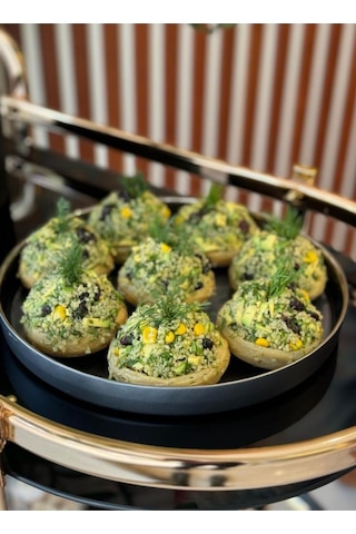 Gri Siyah Altın Yaldız Kenarlı Servis Sunum Tabağı 28 Cm