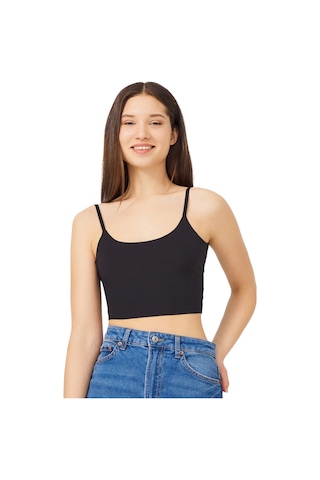 Ayarlanabilir İnce Askılı Lazer Kesim Crop Büstiyer 3'lü Paket-5 Renkli-9 Çok Renkli