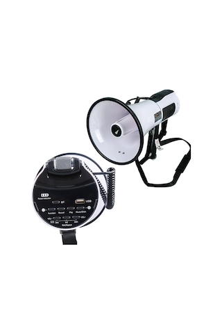 Ayt No-tel 106u Bluetooth Usb Siren Ses Kayıt Özellikli Dahili Bataryalı 100 Watt Büyük Boy Megafon Hoparlör
