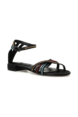 Nine West Nedan 3fx Siyah Kadın Düz Sandalet 000000000101337596 Siyah