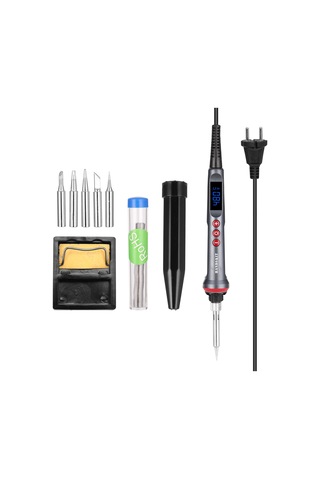 Handskıt 90w Ayarlanabilir Sıcaklık Led Dijital Havya Seti Siyah