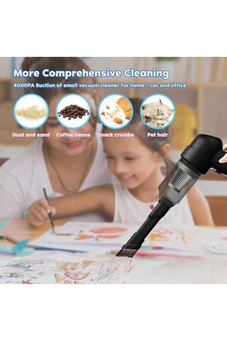 Ranyeek Kabellos El Fırçası 12000pa Güçlü Emme, Araç Ve Ev İçi Kullanıma Uygun Mini Siyah Hepa Filtreli Süpürge