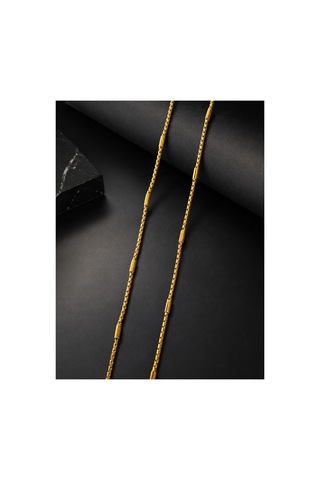 Çelik Renk Atmaz Zincir Erkek Kolye 60cm 2mm Altın - 909063041 Altın