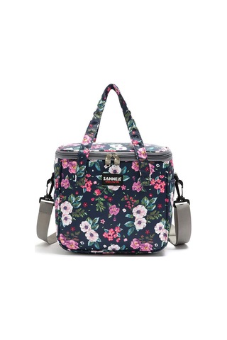 Teltree Yararlanabilir Çiçek Desenli Isı Saklama Yemek Çantası - Erkek/kadın İçin Ofis, Seyahat, Piknik, Manzaralı Toplantılar Ve Partiler İçin Sıcak/soğuk Tutma Özelliğiyle Dayanıklı Poliester Materyal Çok Renkli