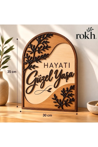 Hayatı Güzel Yaşa 35x30 Cm Ahşap Duvar Dekoru - 3d Katmanlı Dekoratif Tablo - Motivasyon Yazılı Ev Dekoru