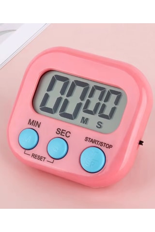 Gaman Js-118 Mıknatıslı Dijital Kronometre İleri Veya Geri Sayım Pembe