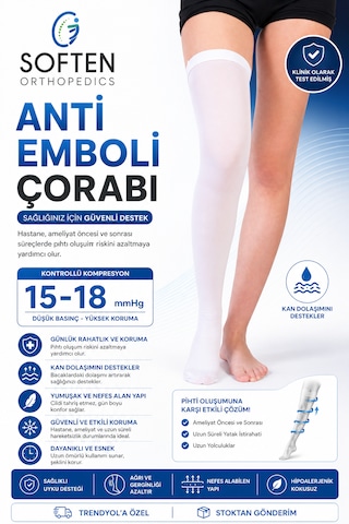 Ameliyat Çorabı Diz Üstü Antı-emboli Çorabı 1 Çift