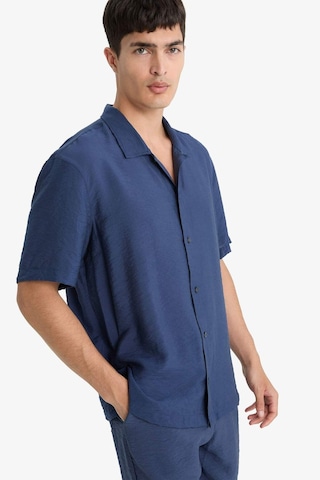 Defacto Relax Fit Polo Yaka Aerobin Kısa Kollu Gömlek E1736ax25smnv135 Lacivert