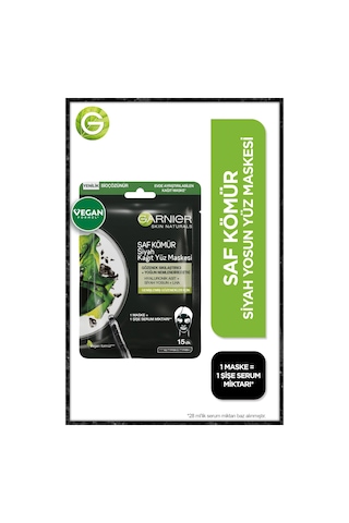 Garnier Skin Naturals Kömürlü Kağıt Yüz Maskesi Siyah Yosun - 3 A