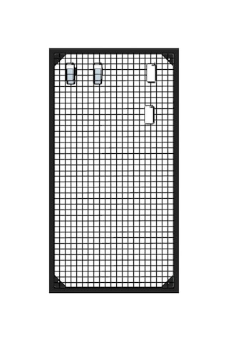 Sık Telli Tel Raf - Siyah Renkli Tel Pano Stand, Duvar Askılığı, Telefon Ve Züccaciye Raf 60x120 Cm Gri