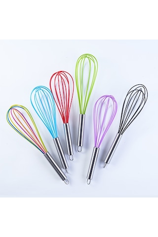 Cbtx Silikon Yumurta Çırpıcı Ev Yumurta Mikseri Mutfak Aletleri Krem Pişirme Araçları, Renk: 12 İnç Renkli