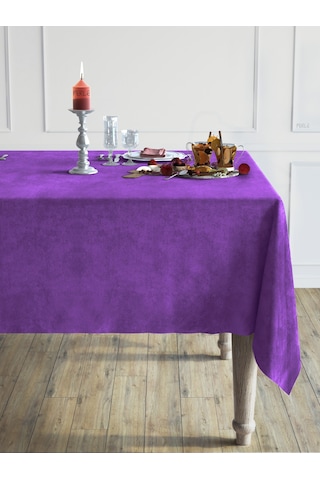 Daily Series Kadife Dokulu Menekşe Moru Masa Örtüsü Menekşe Moru