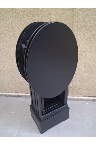 Zigon Çanta Oval 90540 Dörtlü Model Ahşap Mdf Parlak Siyah Lake El Yapımı Siyah