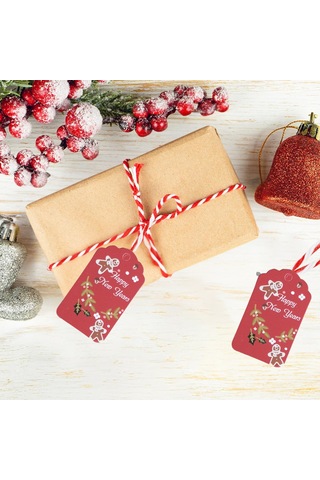 Yılbaşı Happy New Years Yazılı Hediye Etiketi, Yeniyıl Paketleme