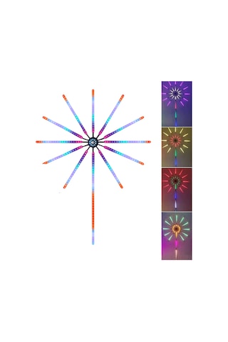 Rgb Led Duvar Dekoru Sökülebilir Kollu Kutlama Süsü Işık Sistemi Çok Renkli
