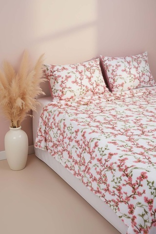 Sakura Çift Kişilik Peluş Battaniye Pembe