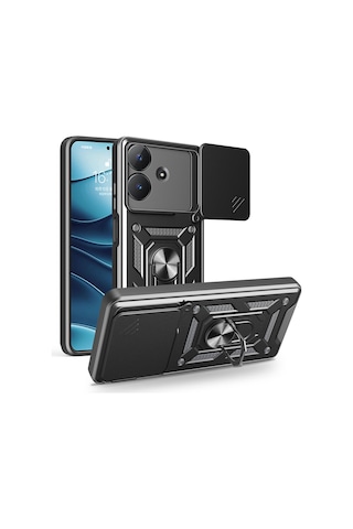 Nourthkiingdom Realme Note 60 Kılıf Magnetik Standlı Kamera Korumalı Nrtk Sürgülü Vega Kapak - Mavi Mavi