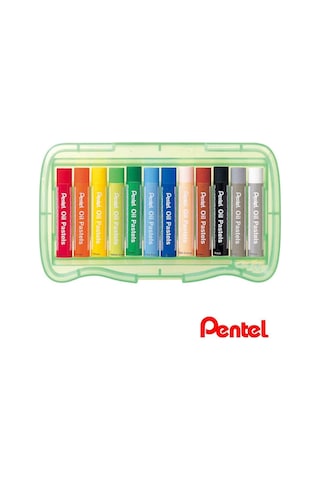 Pentel 12 Renk Yağ Bazlı Pastel Boya