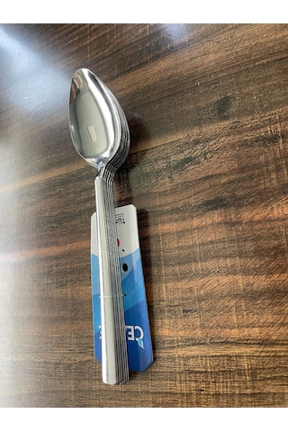 Enashop Paslanmaz Çelik Yemek Kaşığı Seti 6 Adet Klasik Düz Model Inox