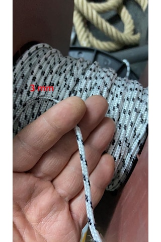 Molhalat 20 MM İskota Halat 50 M - Parlak Örgülü Halat - Bayrak İpi Yü