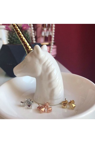 Kadın Mini Piramit Küpe Gold