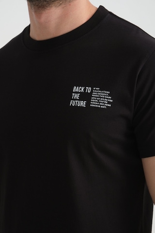 Shooter Sportwear Shooter Erkek Pamuklu T-shirt Premium Kalite Minimal Tasarım Regular Kalıp Siyah