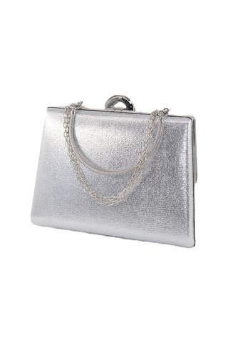 Suyolu Taşlı Gümüş Abiye Çanta Abiye Portföy Clutch Davet Gece Çantası Kadın Abiye Taşlı Çanta