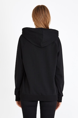 Mmetalic Kadın Siyah Basic Kapüşonlu Regular Fit Rahat Sweatshirt 001