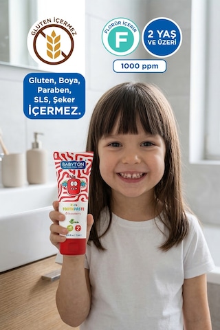 Doğal Çilekli Diş Macunu Florürlü Kids 2+ Temel Bakım
